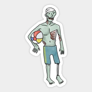 Part of the Halloween Hunk series - Beach zombie Sticker